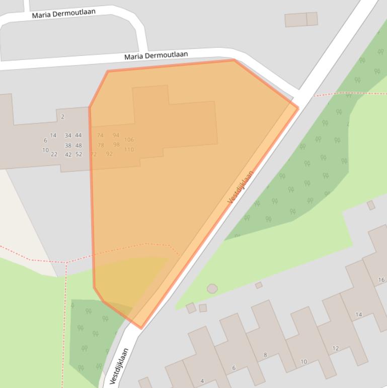 Kaart van postcodegebied 9721VL.