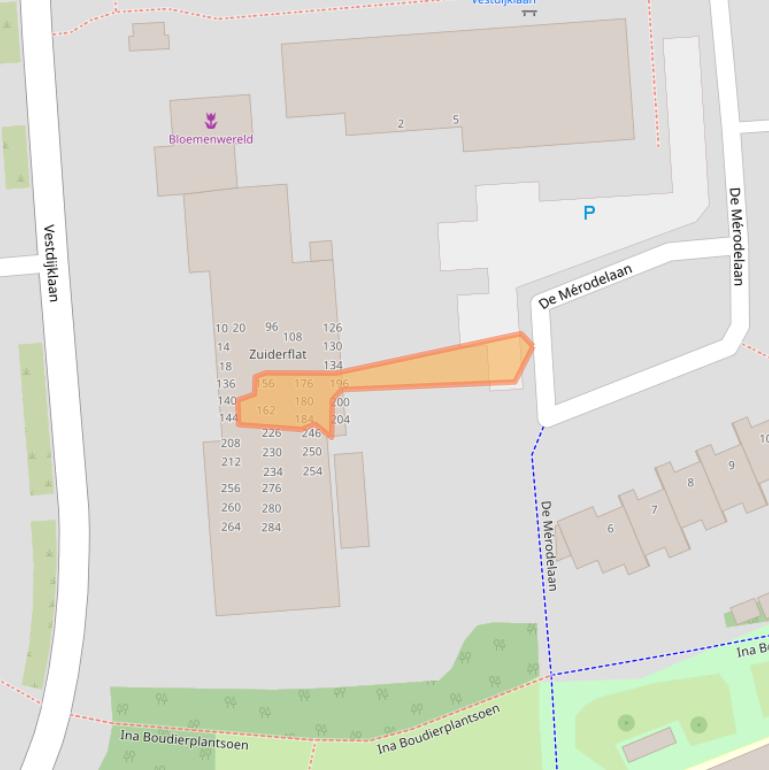 Kaart van postcodegebied 9721VT.