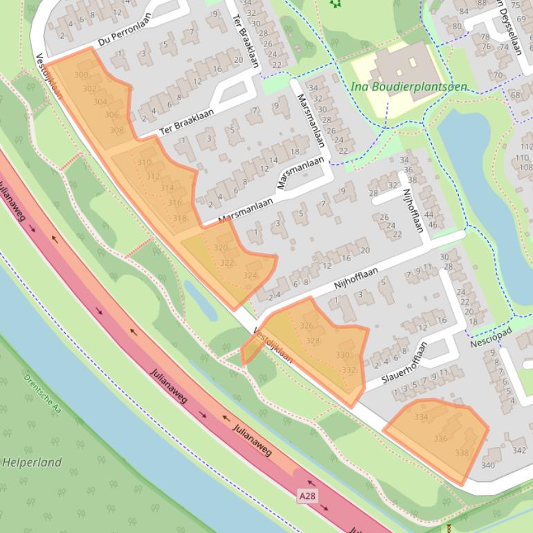 Kaart van postcodegebied 9721VX.