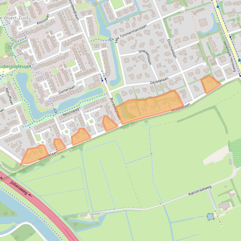 Kaart van postcodegebied 9721VZ.