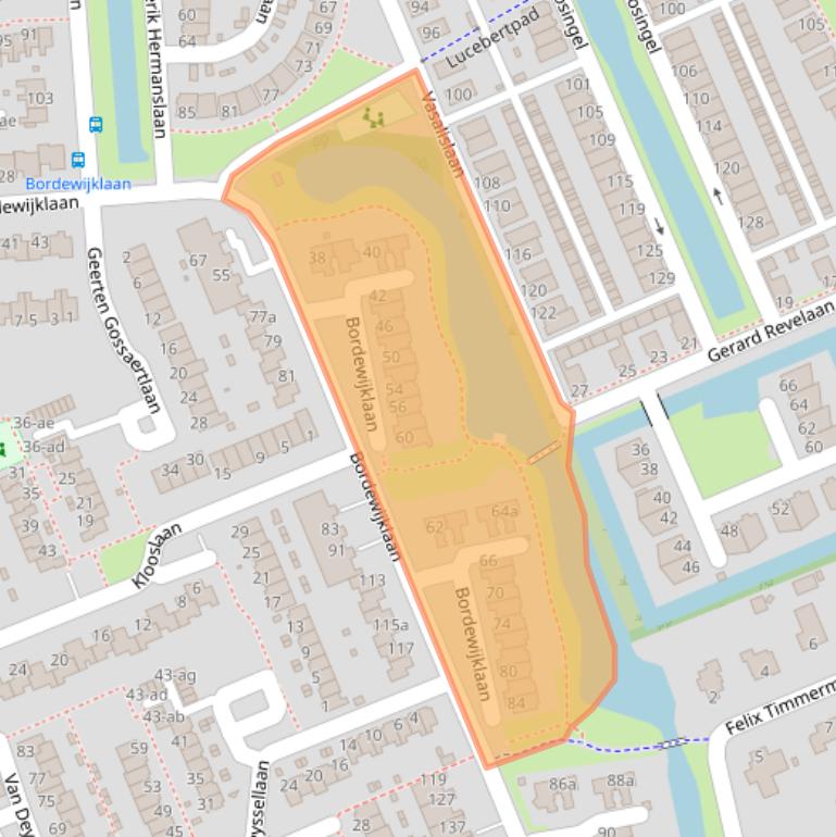 Kaart van postcodegebied 9721WE.