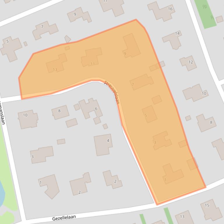 Kaart van postcodegebied 9721WG.