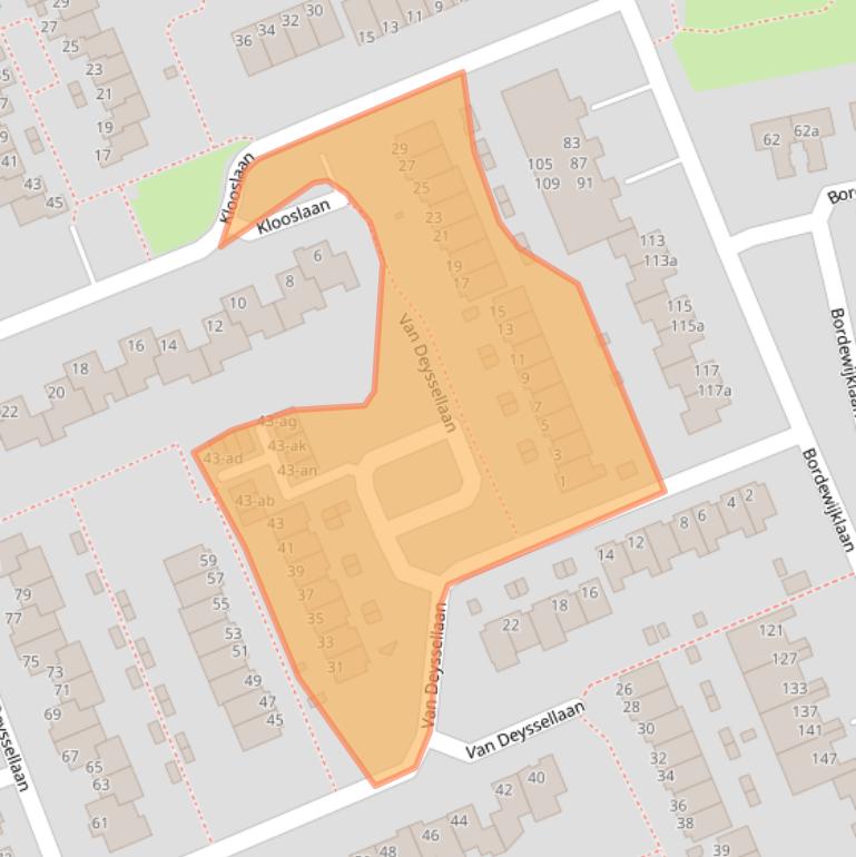 Kaart van postcodegebied 9721WS.