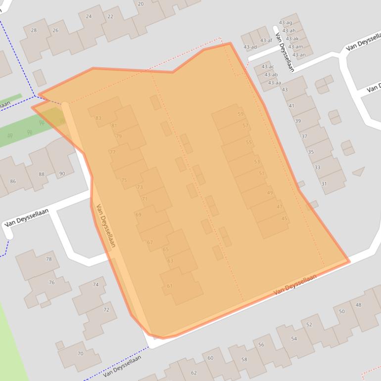Kaart van postcodegebied 9721WT.