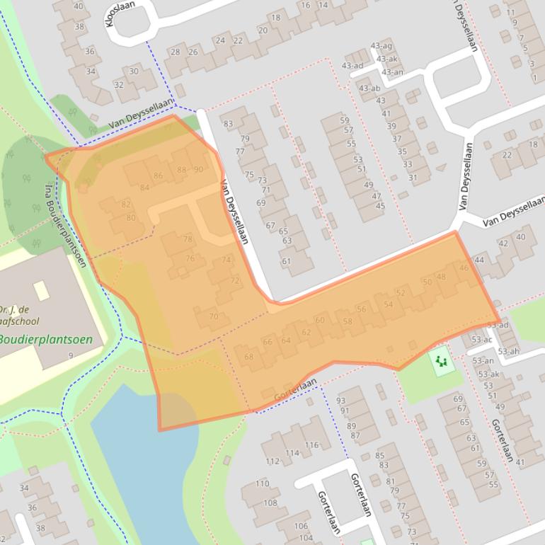 Kaart van postcodegebied 9721WX.
