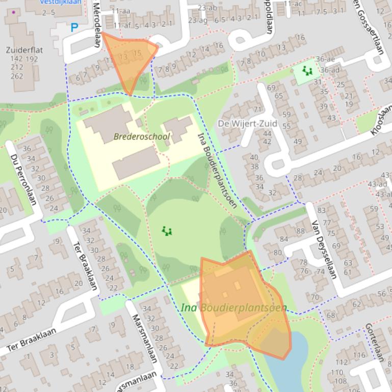 Kaart van postcodegebied 9721XB.