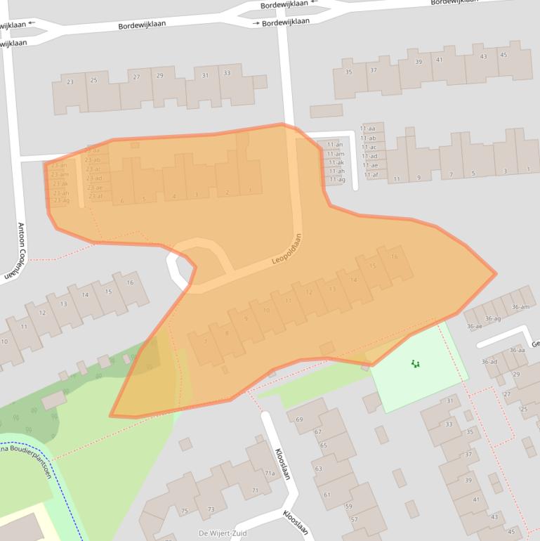 Kaart van postcodegebied 9721XG.
