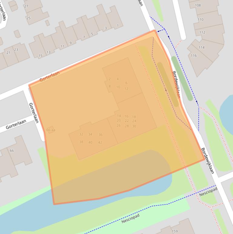 Kaart van postcodegebied 9721ZE.