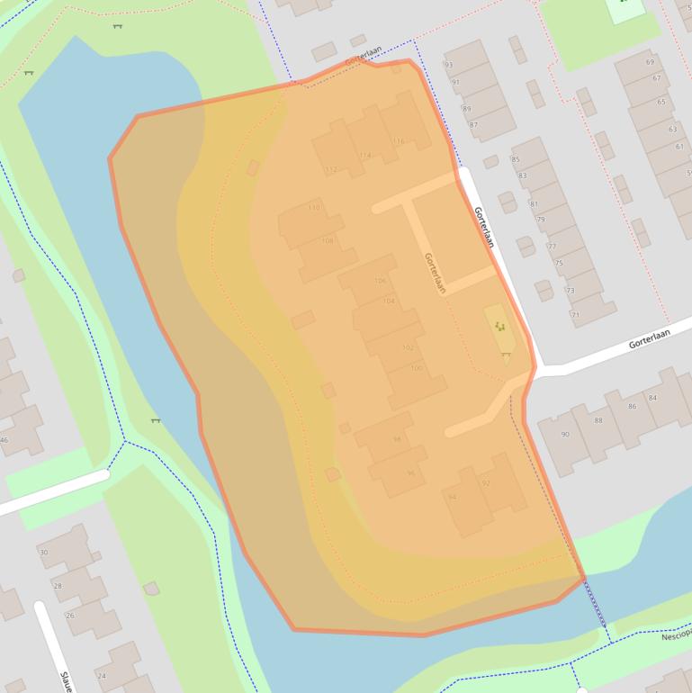 Kaart van postcodegebied 9721ZJ.