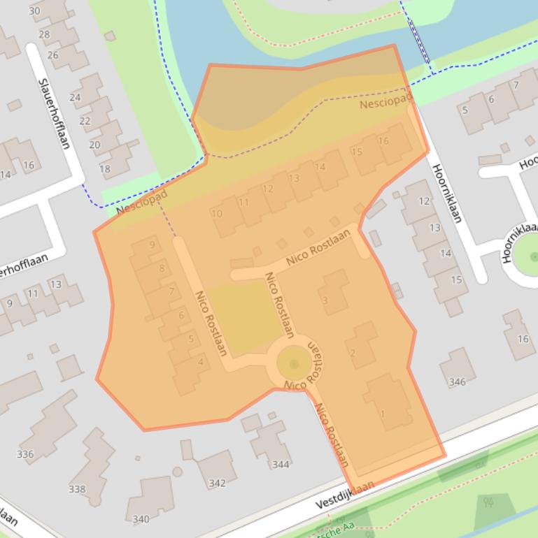 Kaart van postcodegebied 9721ZN.