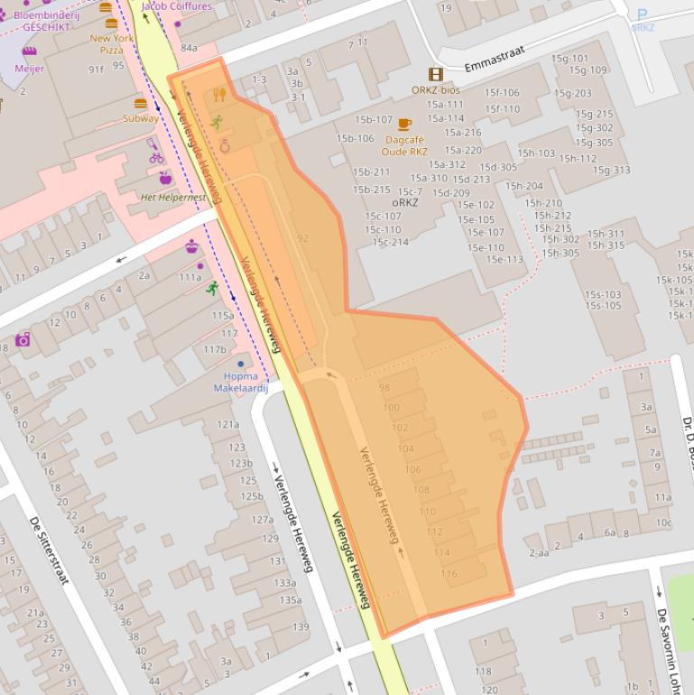 Kaart van postcodegebied 9722AH.