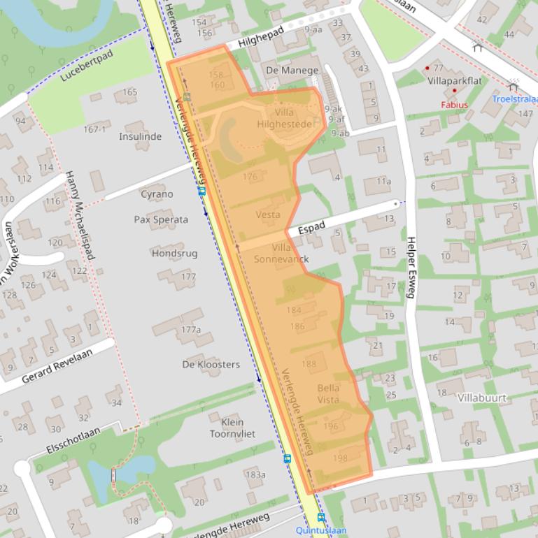 Kaart van postcodegebied 9722AM.