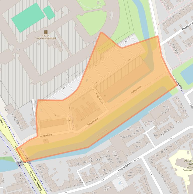 Kaart van postcodegebied 9722AZ.
