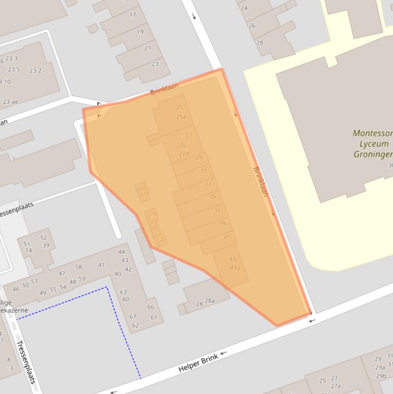 Kaart van postcodegebied 9722BB.