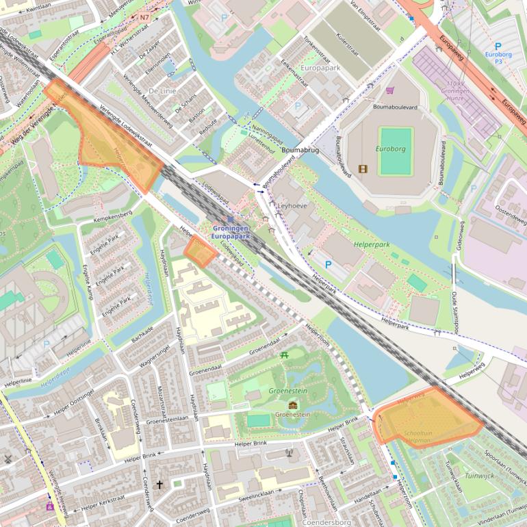 Kaart van postcodegebied 9722BD.
