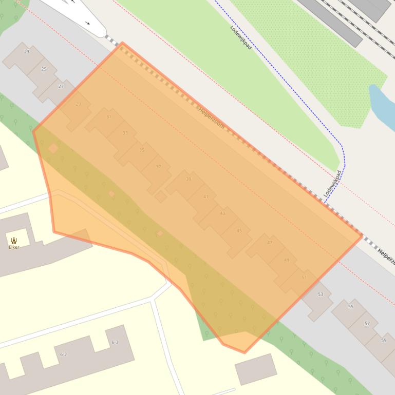 Kaart van postcodegebied 9722BE.