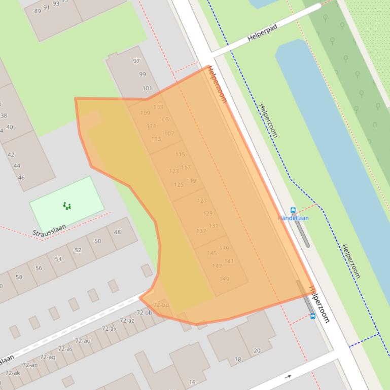 Kaart van postcodegebied 9722BJ.