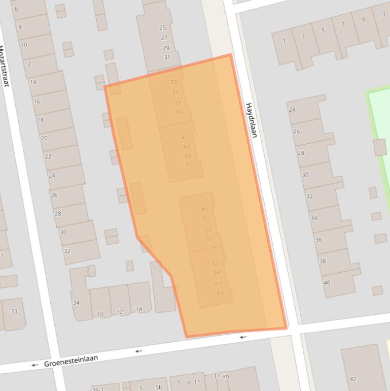 Kaart van postcodegebied 9722CC.