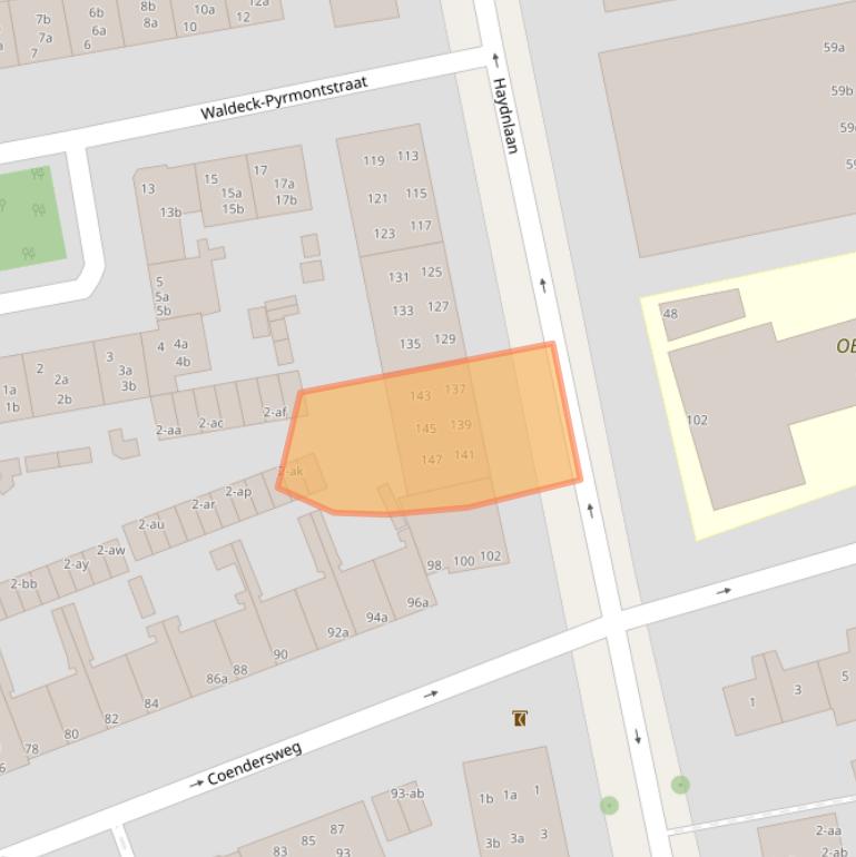 Kaart van postcodegebied 9722CG.