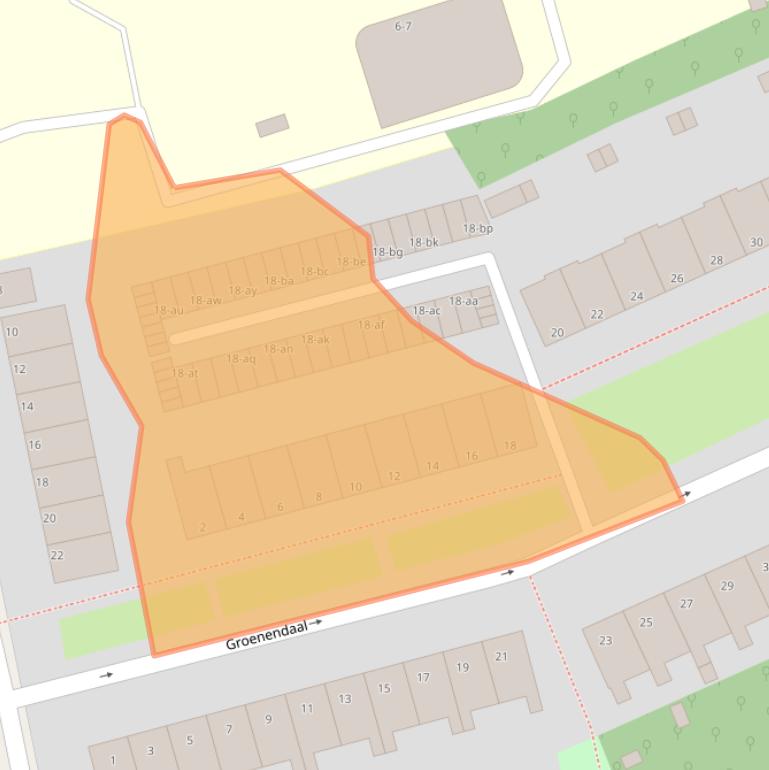 Kaart van postcodegebied 9722CR.