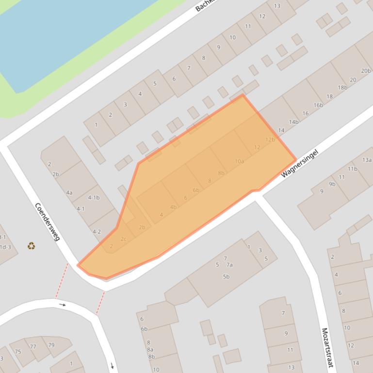 Kaart van postcodegebied 9722CX.