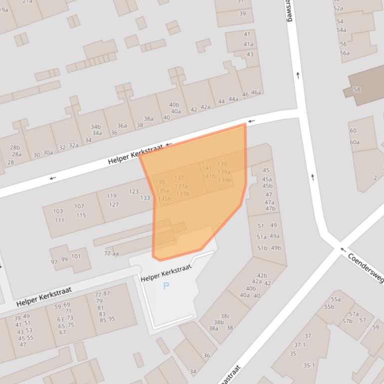 Kaart van postcodegebied 9722DD.