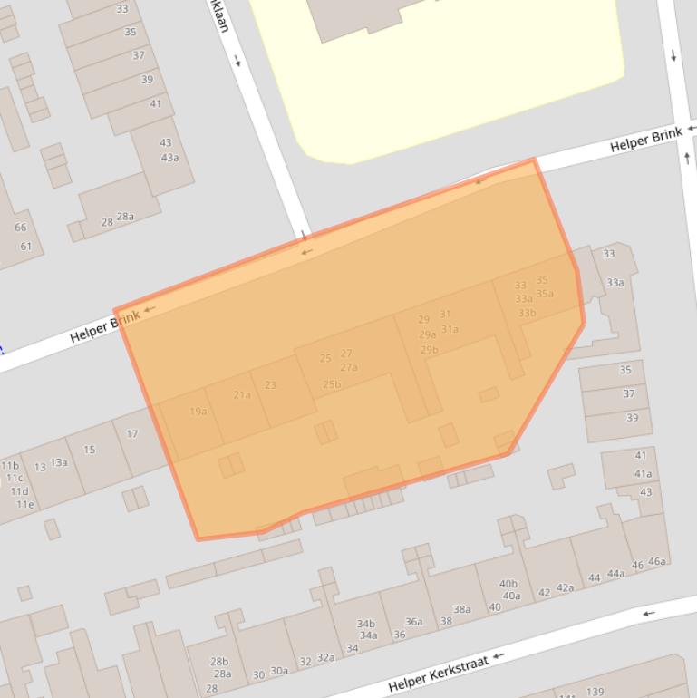 Kaart van postcodegebied 9722EG.
