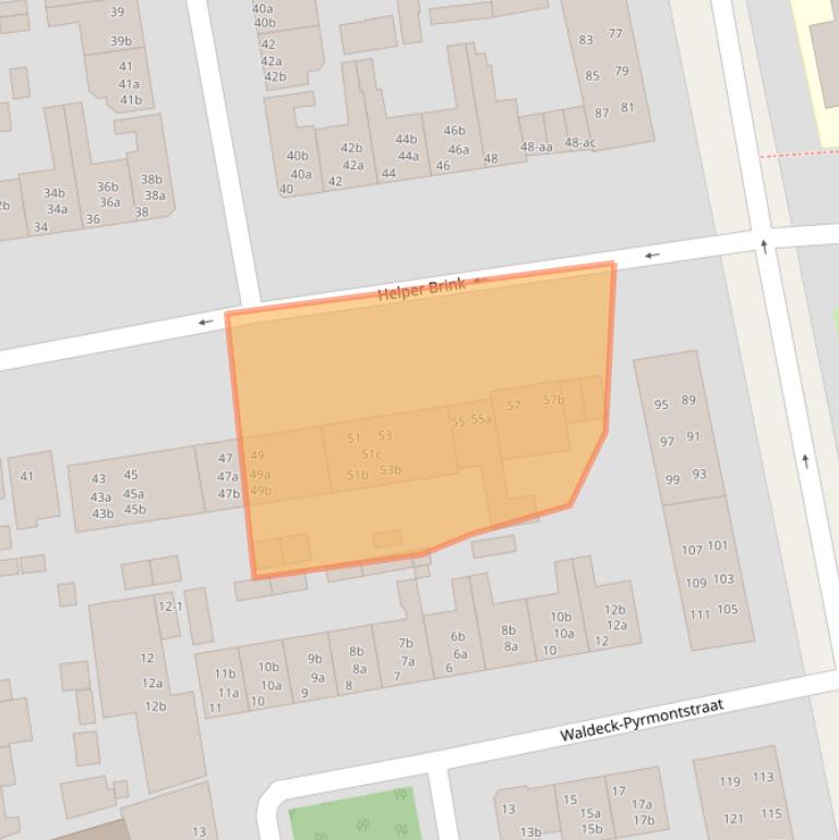 Kaart van postcodegebied 9722EJ.
