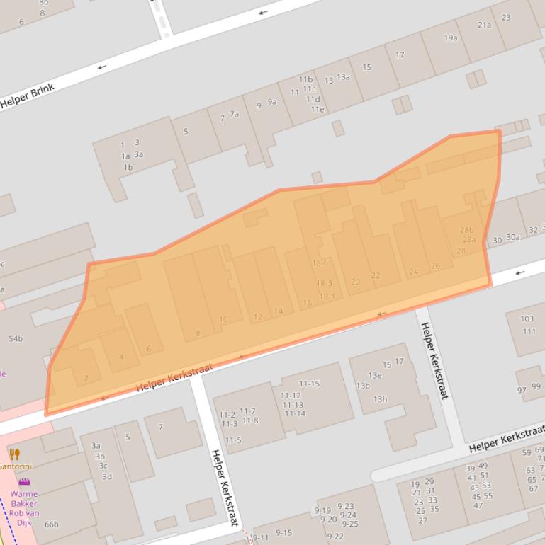 Kaart van postcodegebied 9722ET.