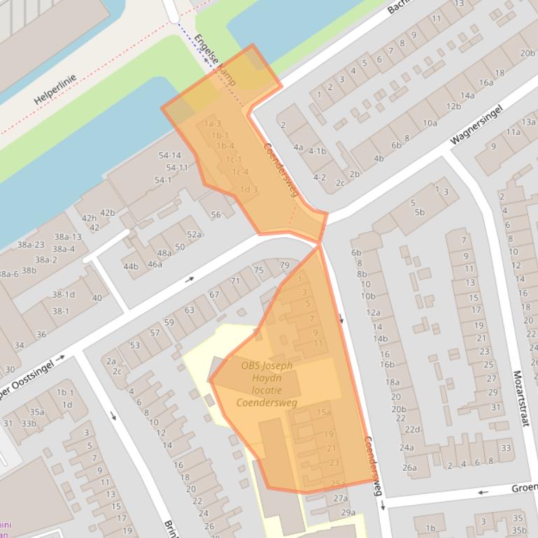 Kaart van postcodegebied 9722GA.