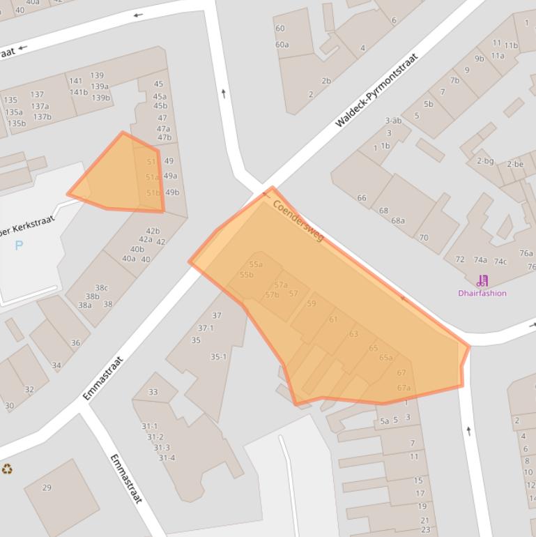 Kaart van postcodegebied 9722GC.