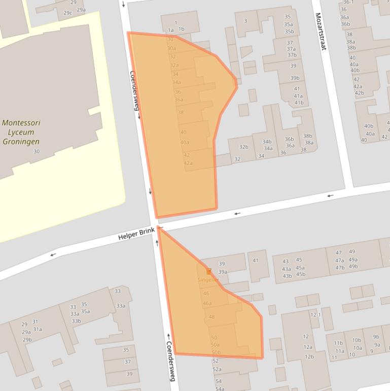 Kaart van postcodegebied 9722GH.