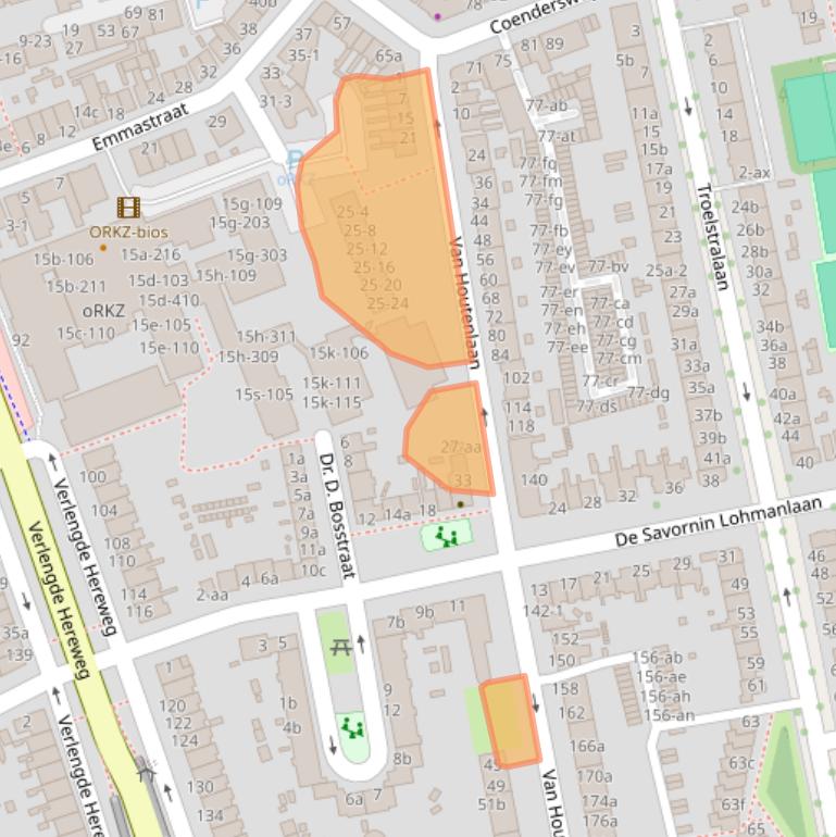 Kaart van postcodegebied 9722GR.