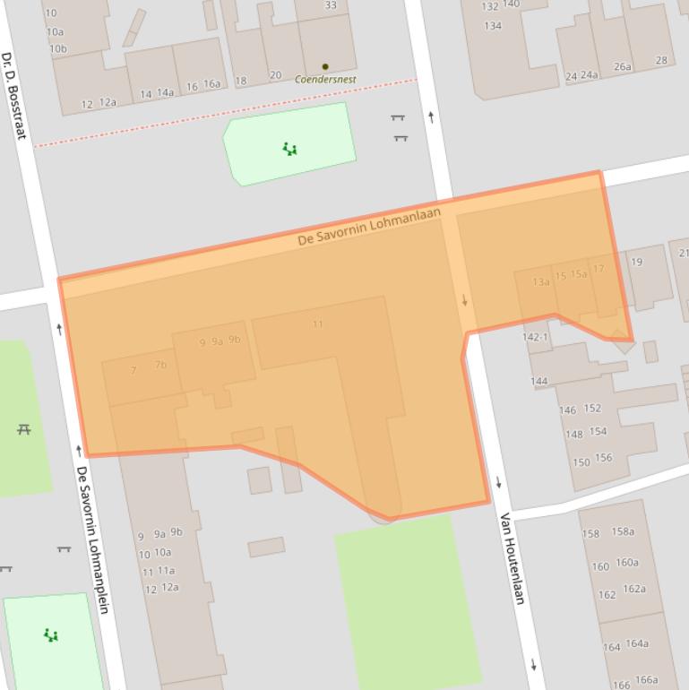 Kaart van postcodegebied 9722HB.