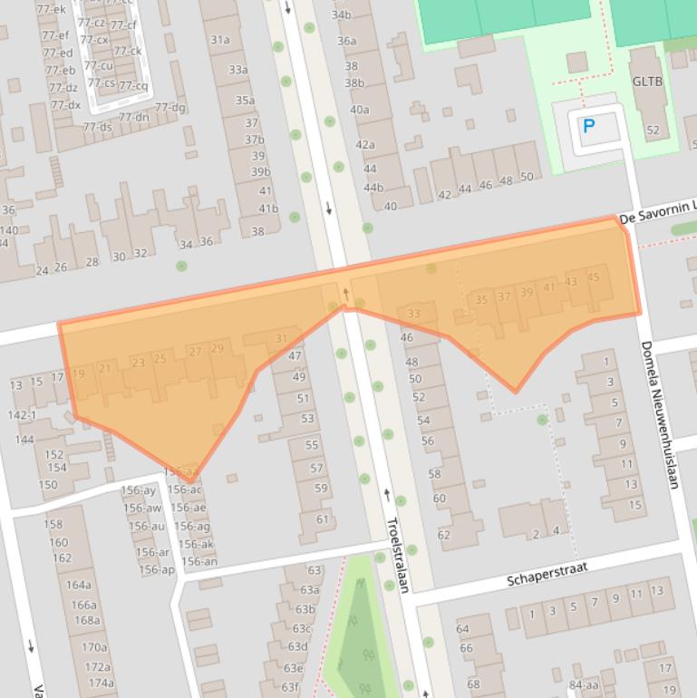 Kaart van postcodegebied 9722HC.