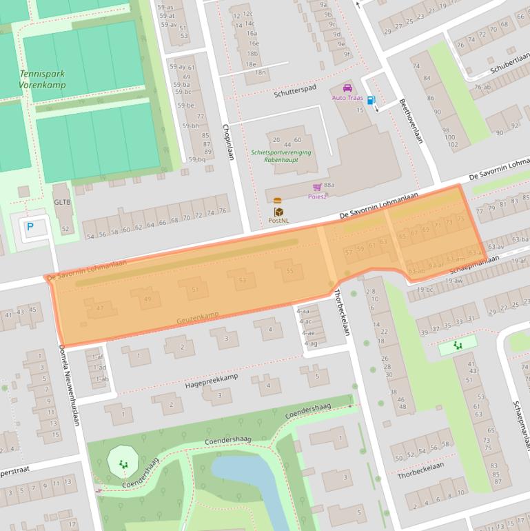 Kaart van postcodegebied 9722HD.