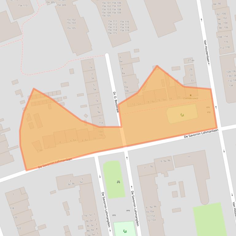 Kaart van postcodegebied 9722HG.