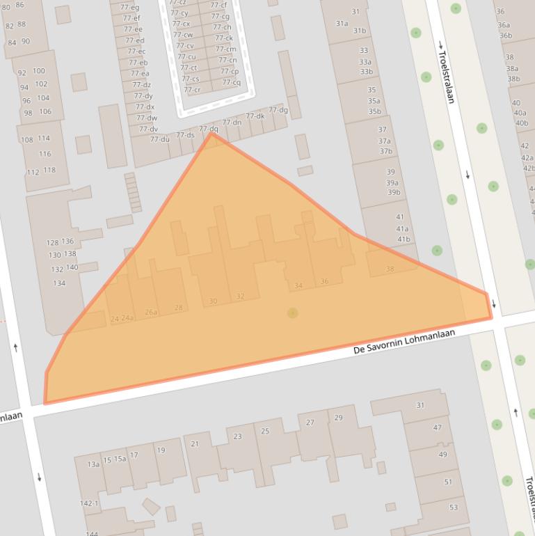 Kaart van postcodegebied 9722HH.