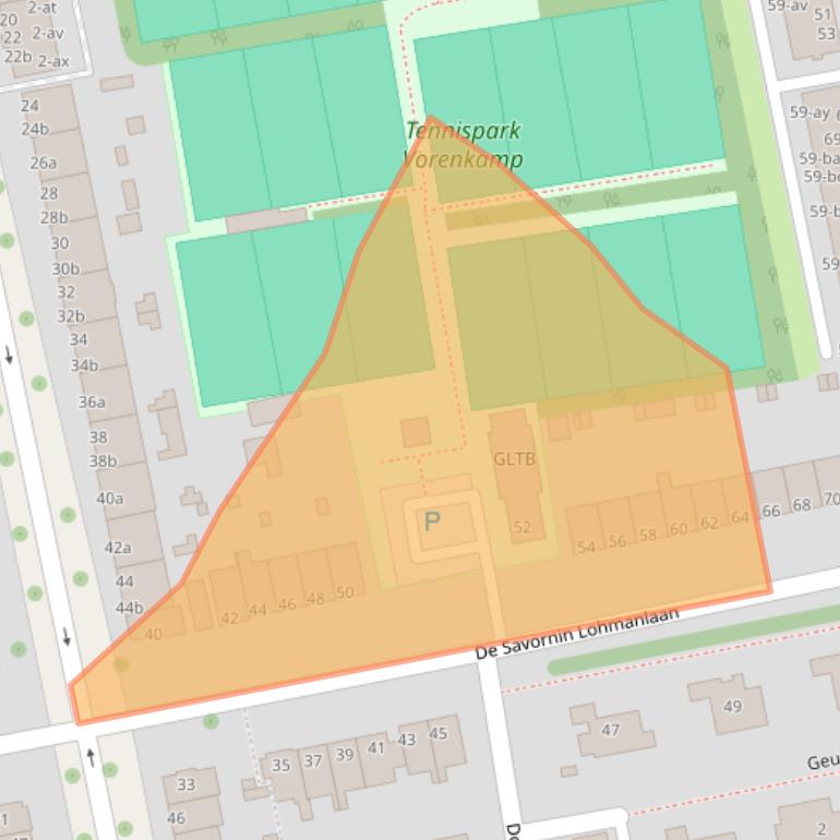 Kaart van postcodegebied 9722HJ.