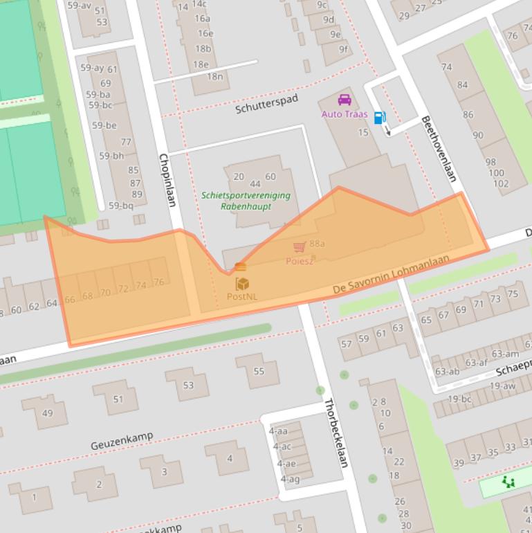 Kaart van postcodegebied 9722HK.