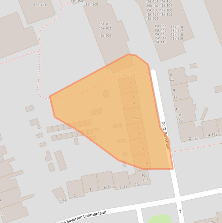 Kaart van postcodegebied 9722HM.