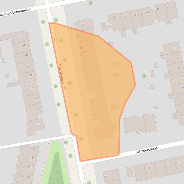Kaart van postcodegebied 9722JM.