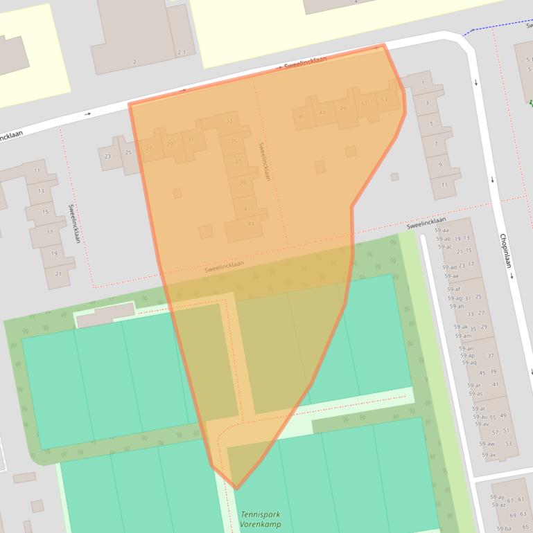 Kaart van postcodegebied 9722JT.