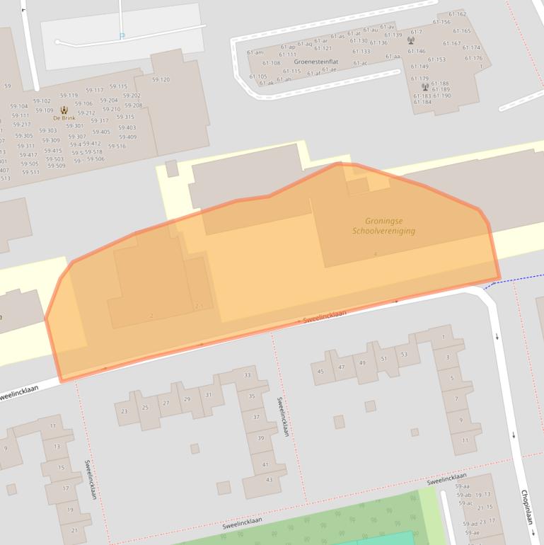 Kaart van postcodegebied 9722JV.