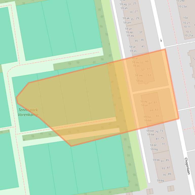 Kaart van postcodegebied 9722KC.