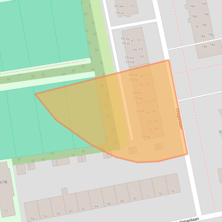 Kaart van postcodegebied 9722KD.