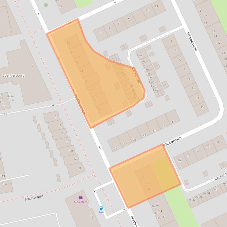 Kaart van postcodegebied 9722KM.