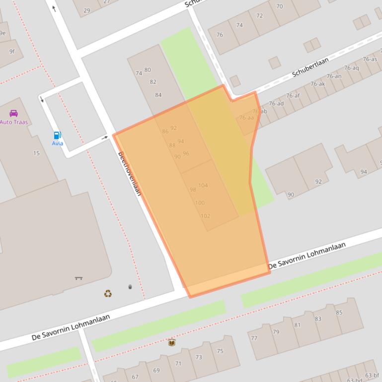 Kaart van postcodegebied 9722KN.