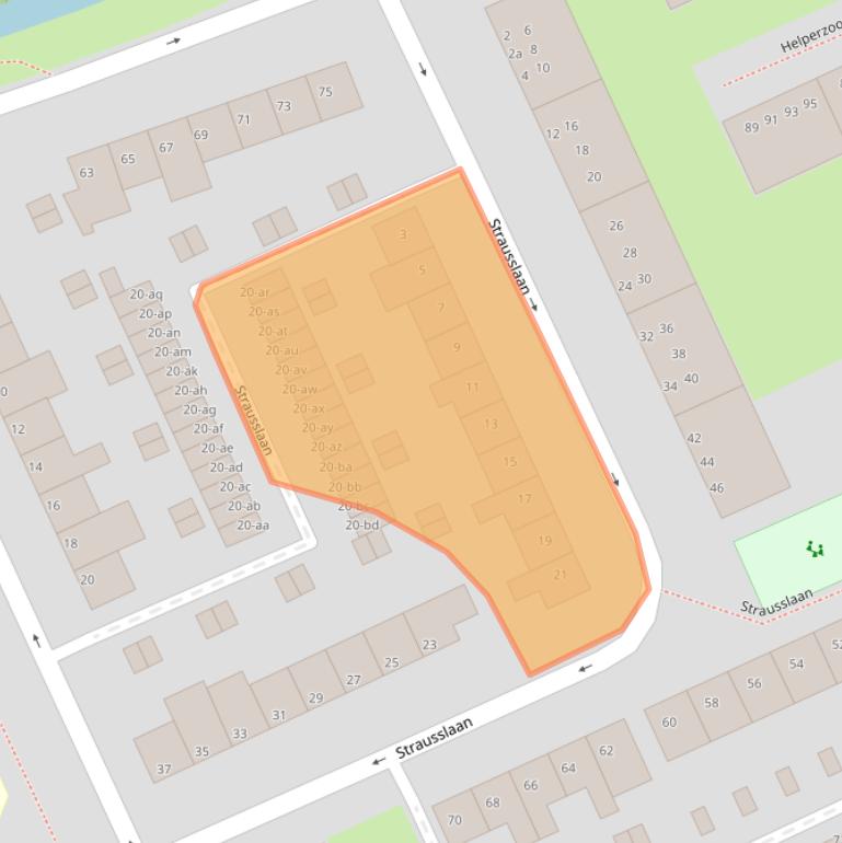 Kaart van postcodegebied 9722KP.