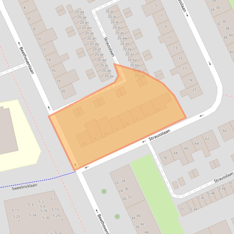 Kaart van postcodegebied 9722KR.